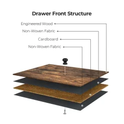 Fashion SONGMICS Étagère 4 tiroirs rustique Noir