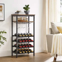 Flash Sale SONGMICS Étagère à vin 20 bouteilles Brun Vintage Noir