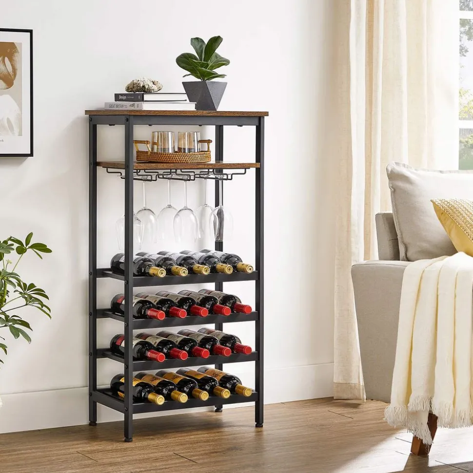 Flash Sale SONGMICS Étagère à vin 20 bouteilles Brun Vintage Noir