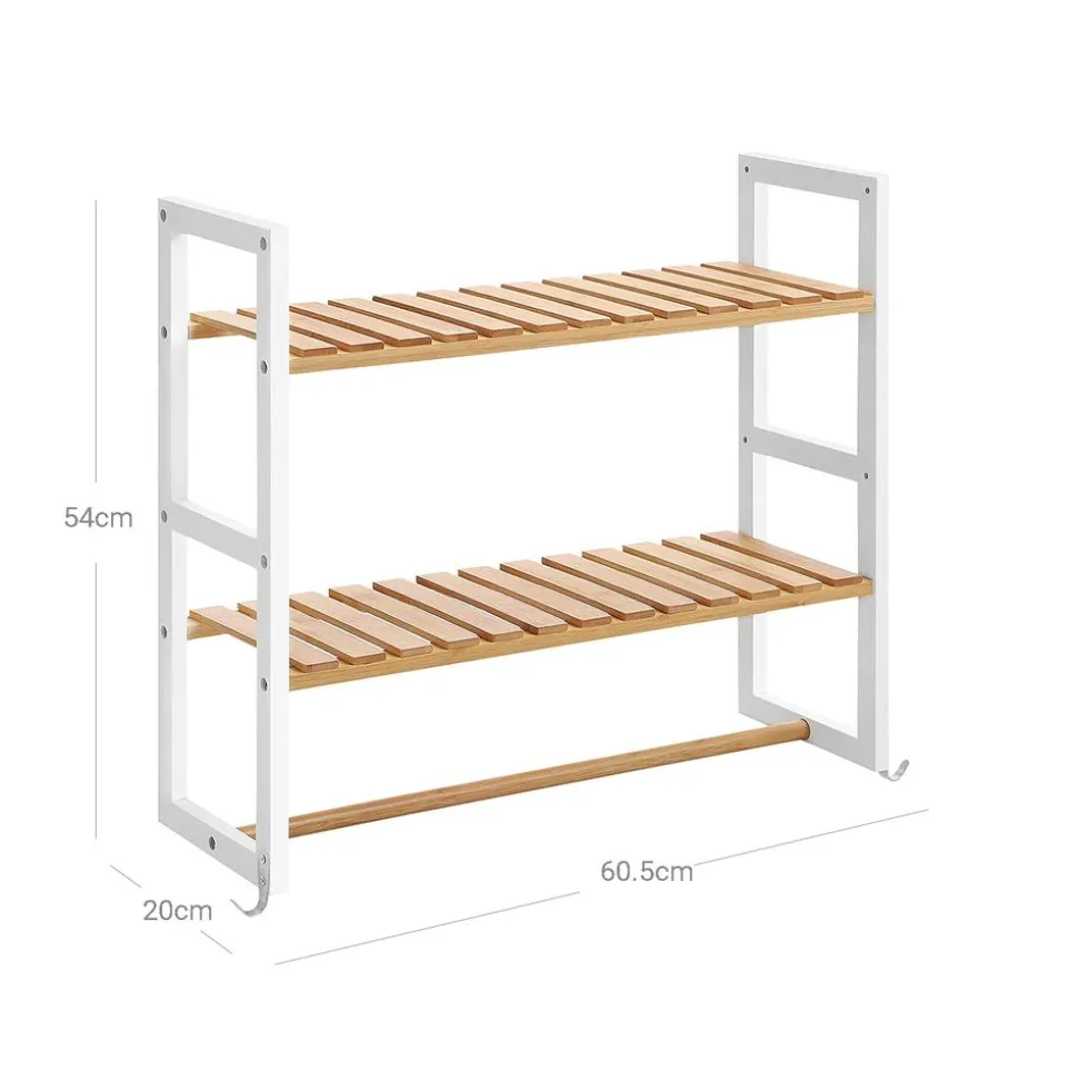 Clearance SONGMICS Étagère bambou Blanc