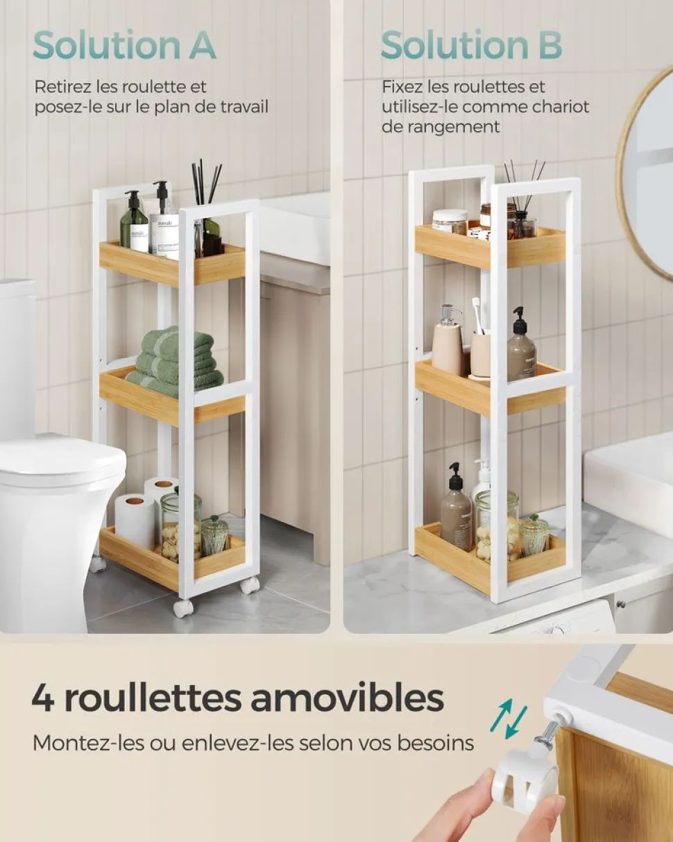 New SONGMICS Étagère chaussure 5 niveaux en métal et tissu oxford 29 x 89 x 92,5 cm 4 crochets marron rustique et noir