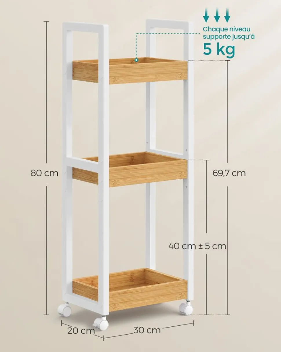New SONGMICS Étagère chaussure 5 niveaux en métal et tissu oxford 29 x 89 x 92,5 cm 4 crochets marron rustique et noir