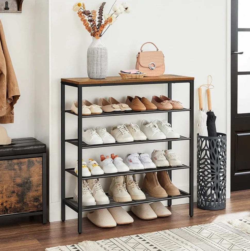 Fashion SONGMICS Étagère chaussures 5 niveaux Blanc