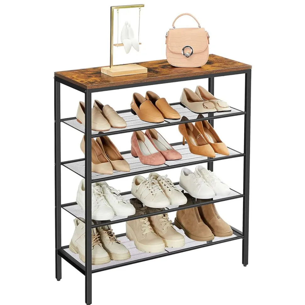 Fashion SONGMICS Étagère chaussures 5 niveaux Blanc