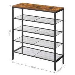 Fashion SONGMICS Étagère chaussures 5 niveaux Blanc