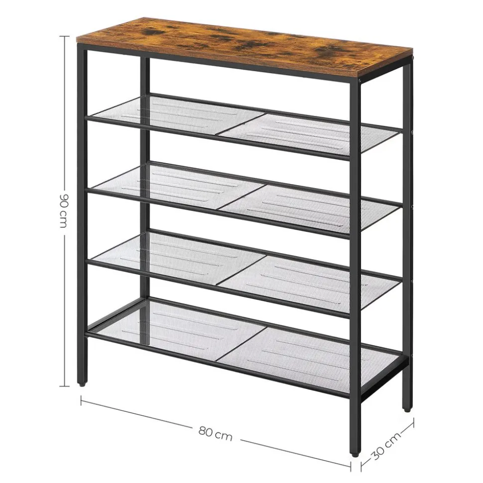 Fashion SONGMICS Étagère chaussures 5 niveaux Blanc