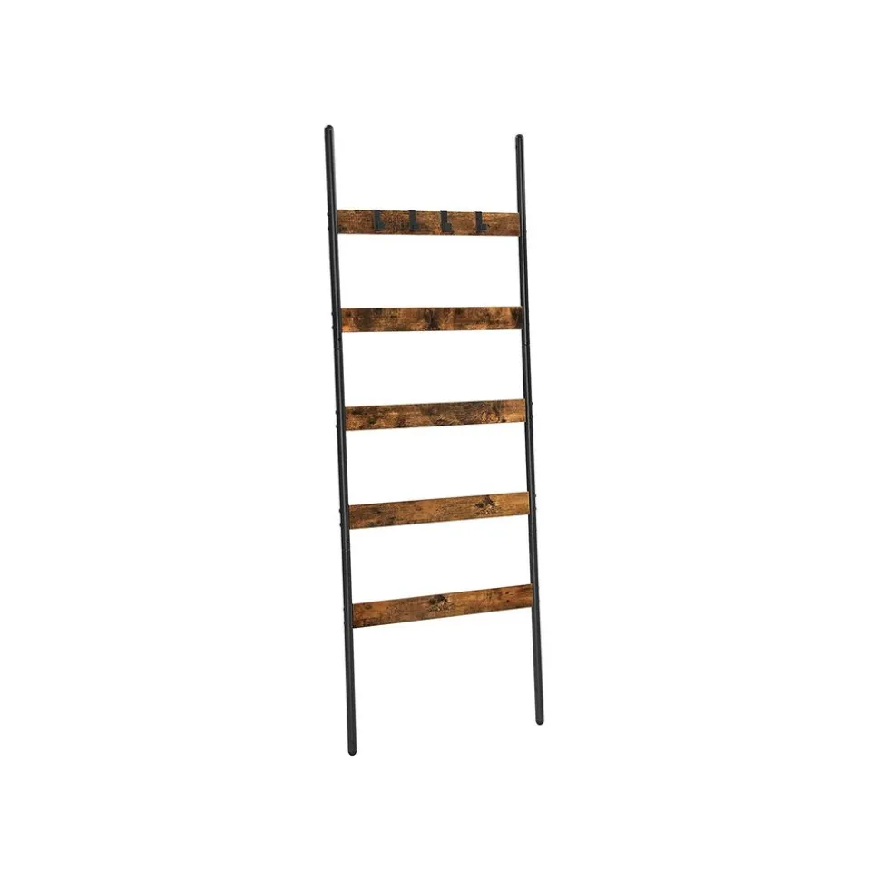 Discount SONGMICS Étagère échelle industriel Brun Vintage Noir