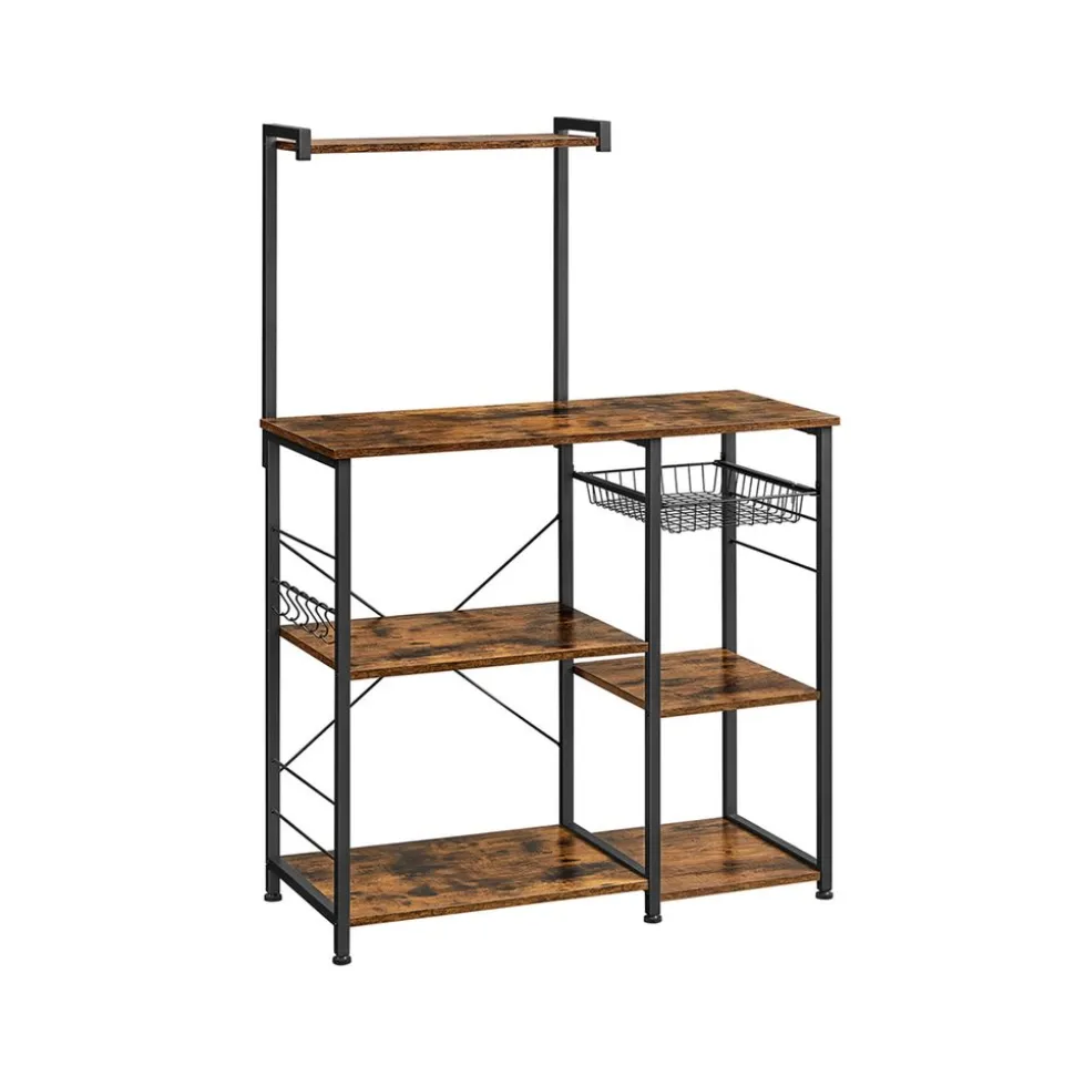 Cheap SONGMICS Étagère cuisine industriel Brun Vintage Noir