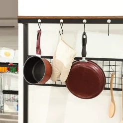 New SONGMICS Étagère cuisine industriel Brun Vintage Noir