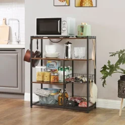 Clearance SONGMICS Étagère cuisine industriel Brun Vintage Noir