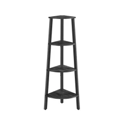 Store SONGMICS Étagère d’angle à 5 niveaux 31,9 x 31,9 x 156,4 cm structure en métal beige chêne