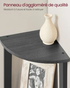 Store SONGMICS Étagère d’angle à 5 niveaux 31,9 x 31,9 x 156,4 cm structure en métal beige chêne