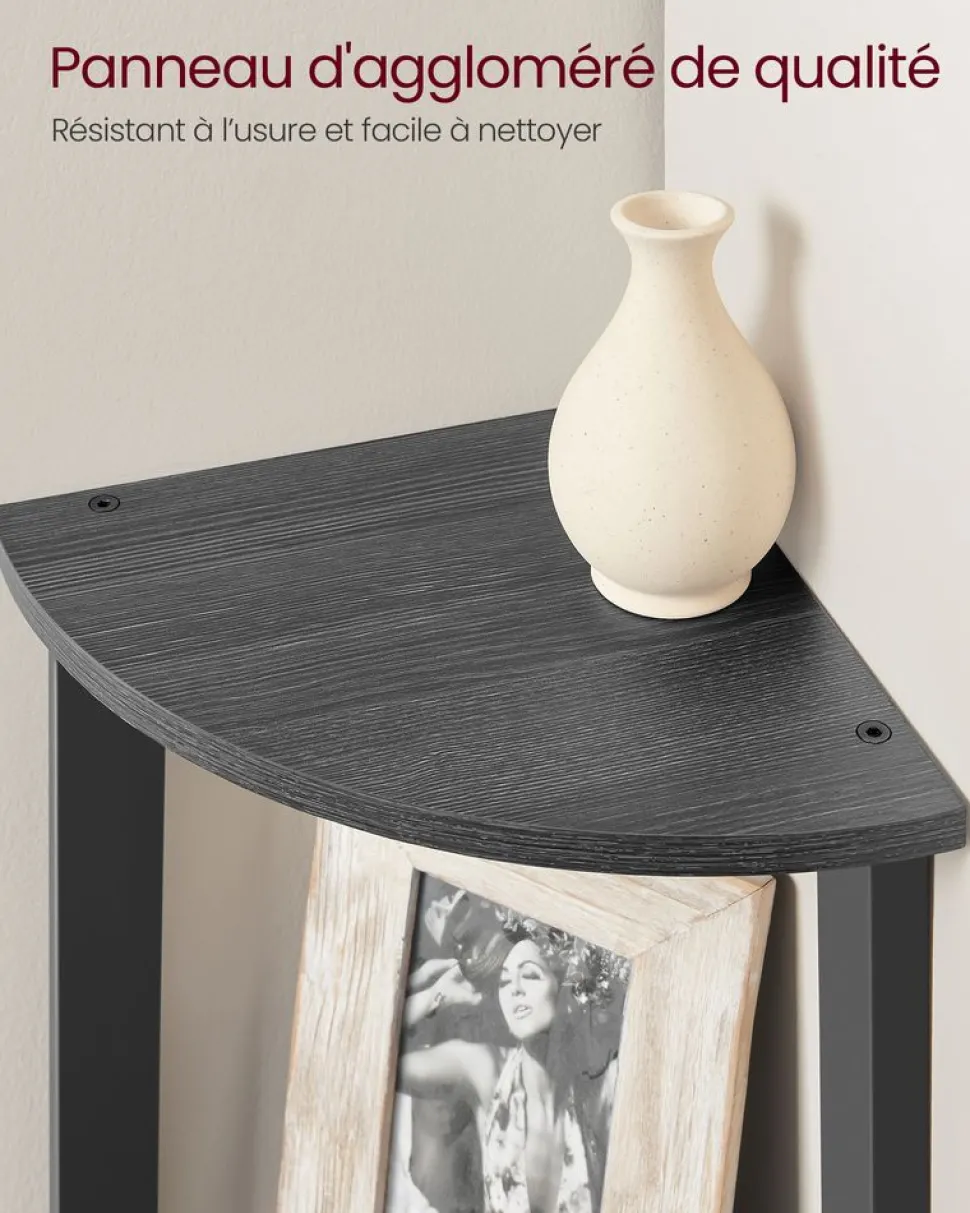 Store SONGMICS Étagère d’angle à 5 niveaux 31,9 x 31,9 x 156,4 cm structure en métal beige chêne