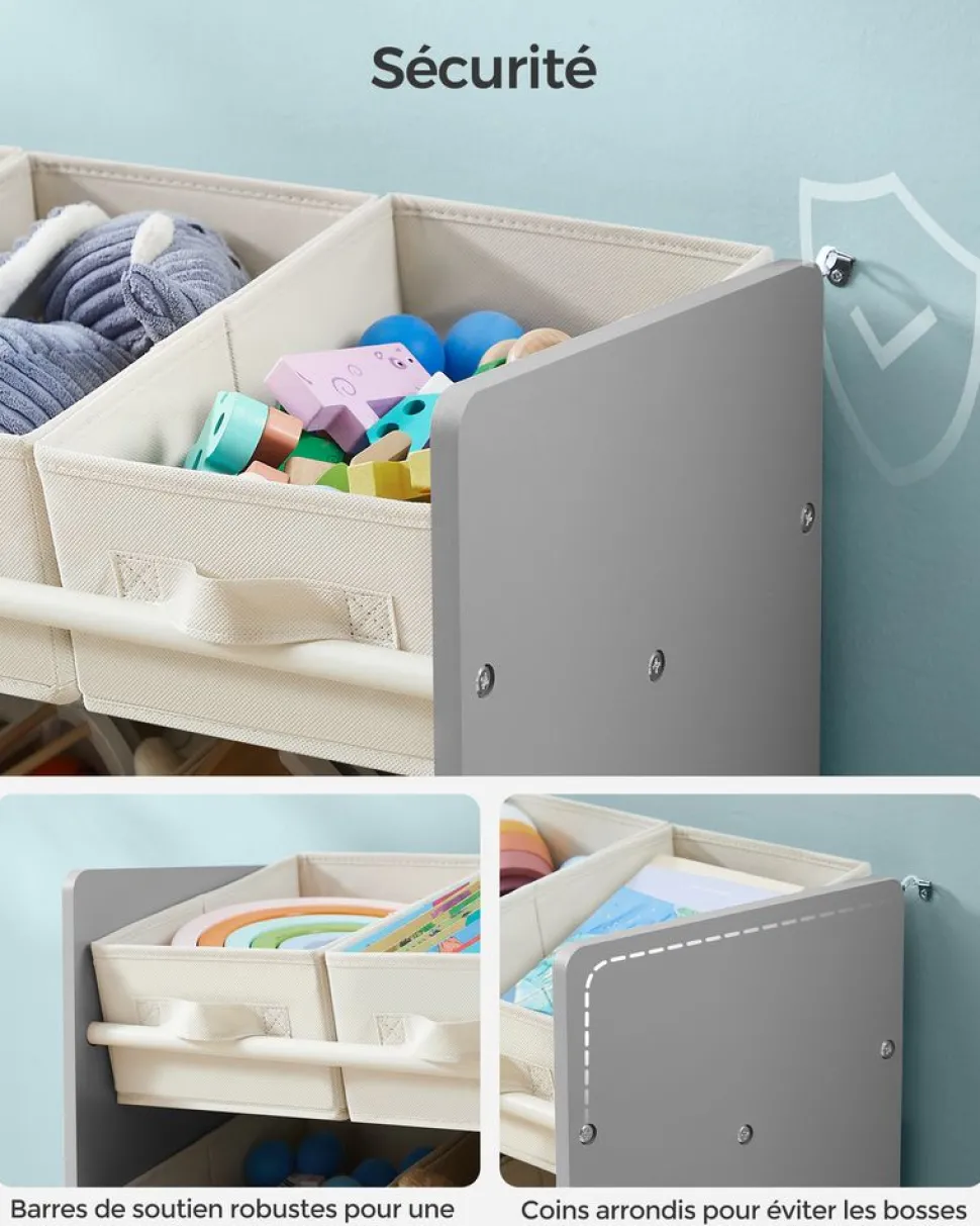 New SONGMICS Étagère d'angle à 4 niveaux gris anthracite et noir mat