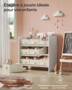 New SONGMICS Étagère d'angle à 4 niveaux gris anthracite et noir mat