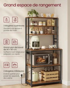 Shop SONGMICS Étagère d'angle à 5 niveaux étagère de rangement