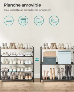 Clearance SONGMICS Étagère d'angle 5 niveaux avec cadre en acier chêne naturel et blanc mat Couleur Chêne Naturel + Blanc Mat