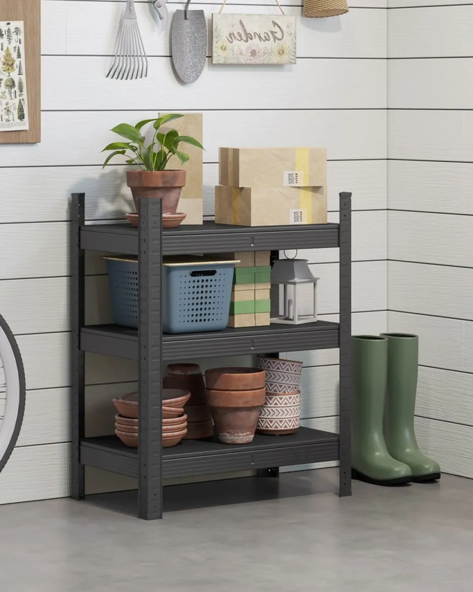 Online SONGMICS Étagère d'angle murale 5 niveaux gris