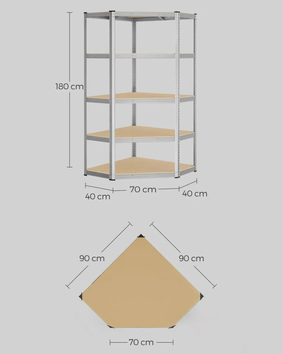 Shop SONGMICS Étagère de cuisine avec multiprise en acier marron rustique et noir d'encre