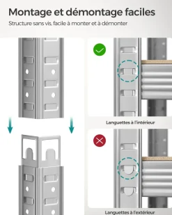 Fashion SONGMICS Étagère de cuisine industriel
