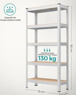 Outlet SONGMICS Étagère de cuisine industriel Brun Vintage Noir