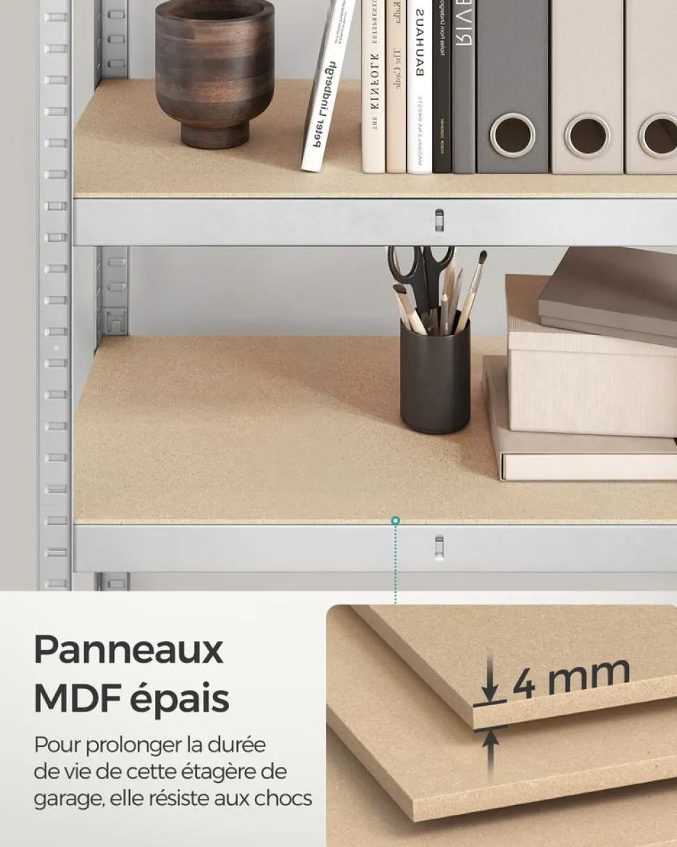 Outlet SONGMICS Étagère de cuisine industriel Brun Vintage Noir