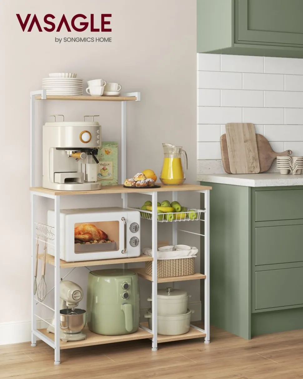 Hot SONGMICS Étagère de cuisine marron rustique et noir