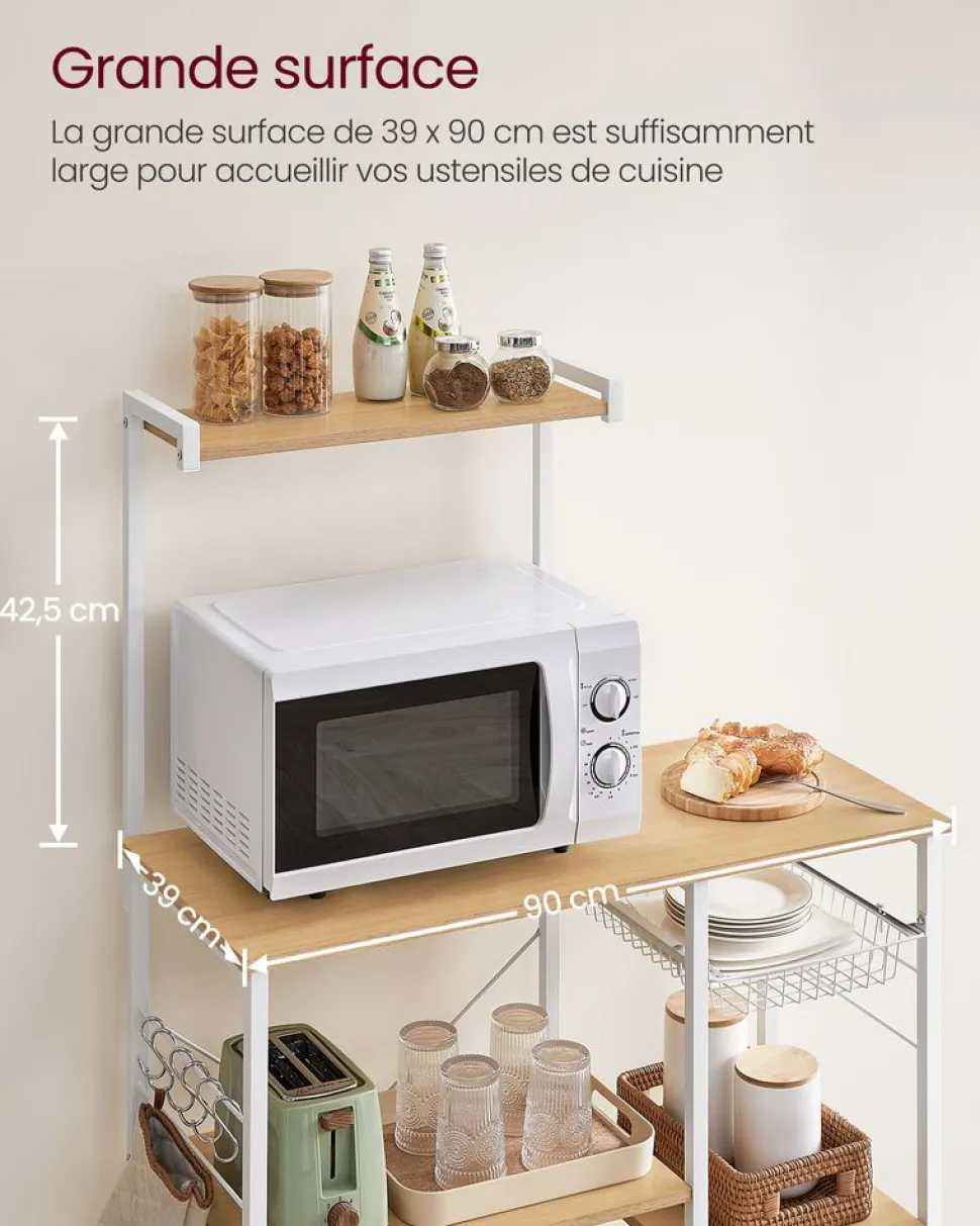 Hot SONGMICS Étagère de cuisine marron rustique et noir