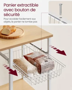 Hot SONGMICS Étagère de cuisine marron rustique et noir