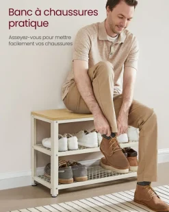 Best Sale SONGMICS Étagère de rangement à 2 niveaux grège noir