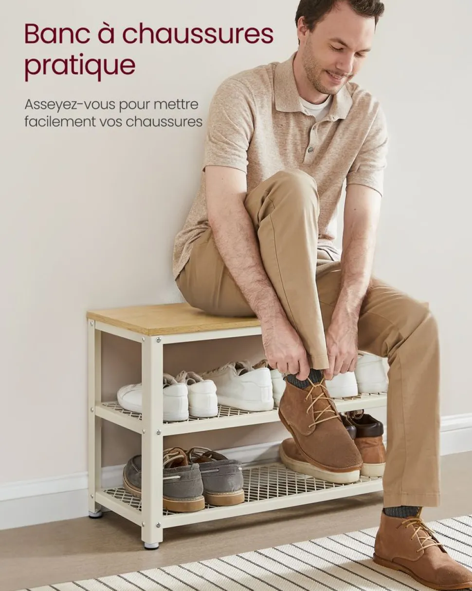 Best Sale SONGMICS Étagère de rangement à 2 niveaux grège noir