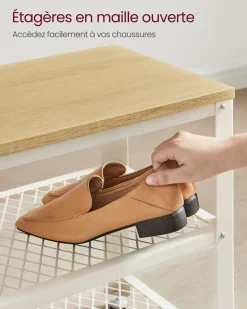 Best Sale SONGMICS Étagère de rangement à 2 niveaux grège noir