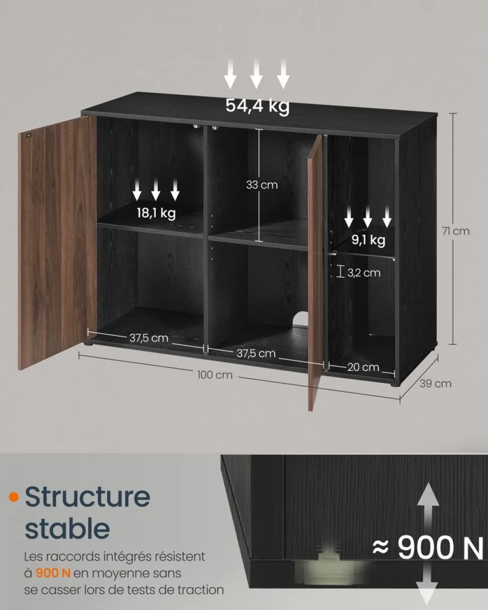 Outlet SONGMICS Étagère de rangement 6 niveaux doré métallique