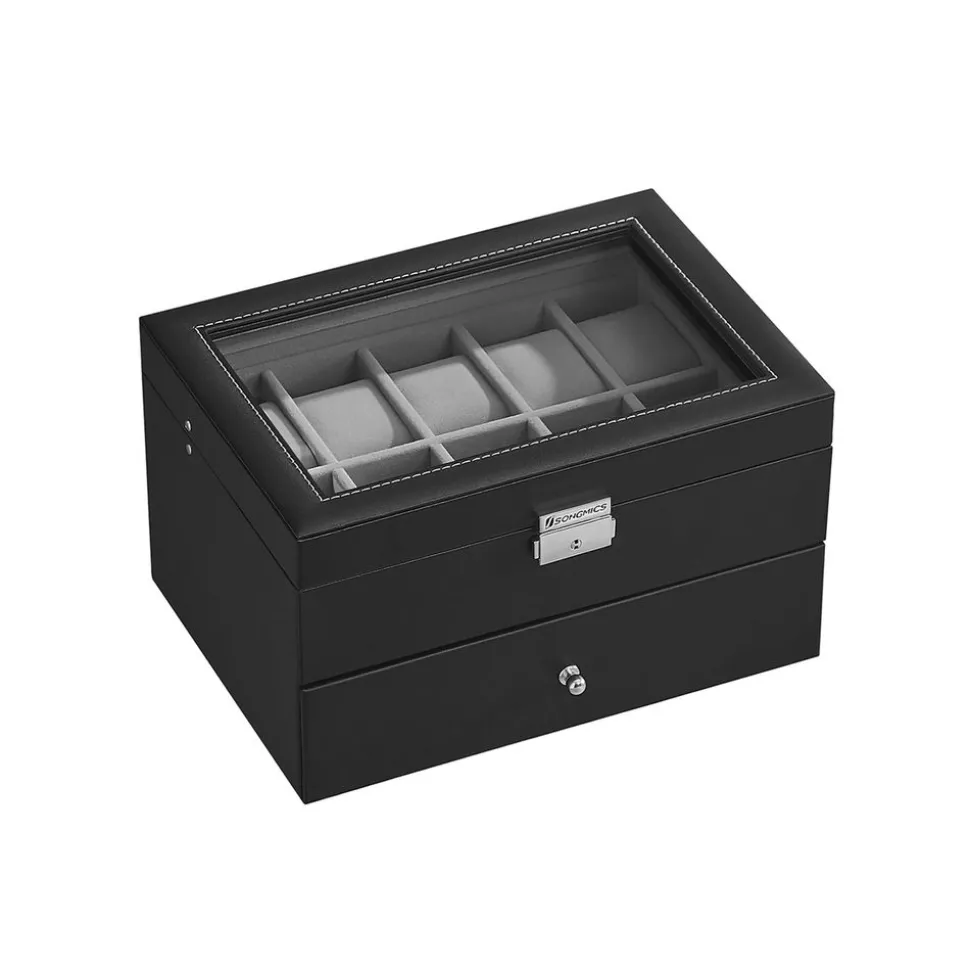 Hot SONGMICS Étagère de rangement 6 niveaux cadre en acier 30 x 80 x 186 cm marron blé et noir d'encre