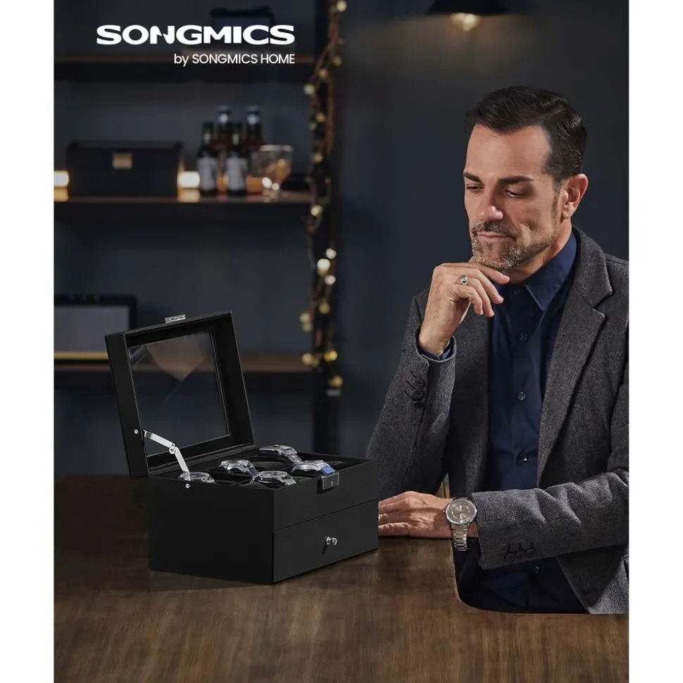 Hot SONGMICS Étagère de rangement 6 niveaux cadre en acier 30 x 80 x 186 cm marron blé et noir d'encre