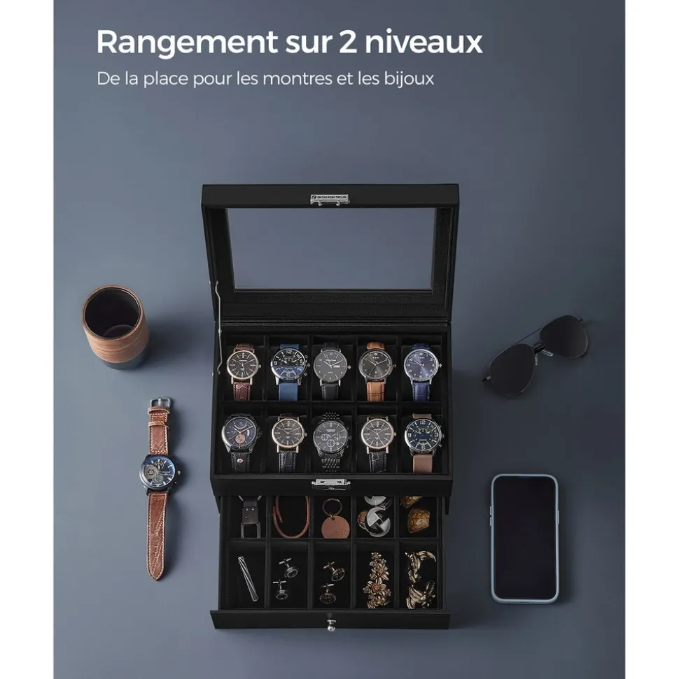 Hot SONGMICS Étagère de rangement 6 niveaux cadre en acier 30 x 80 x 186 cm marron blé et noir d'encre