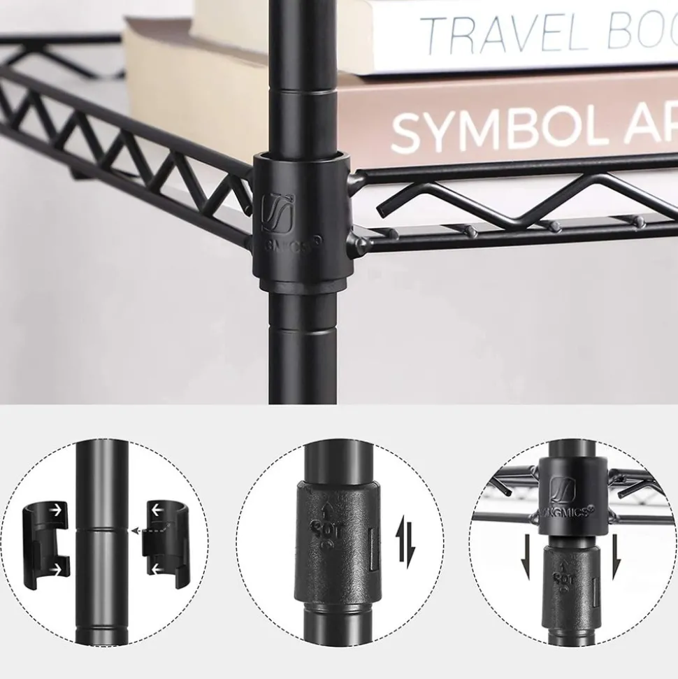 Shop SONGMICS Étagère de rangement en métal Noir