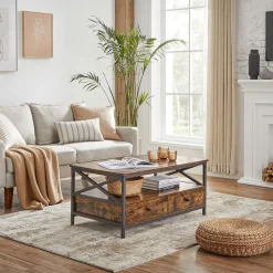 Outlet SONGMICS Étagère de toilettes Marron Rustique + Noir