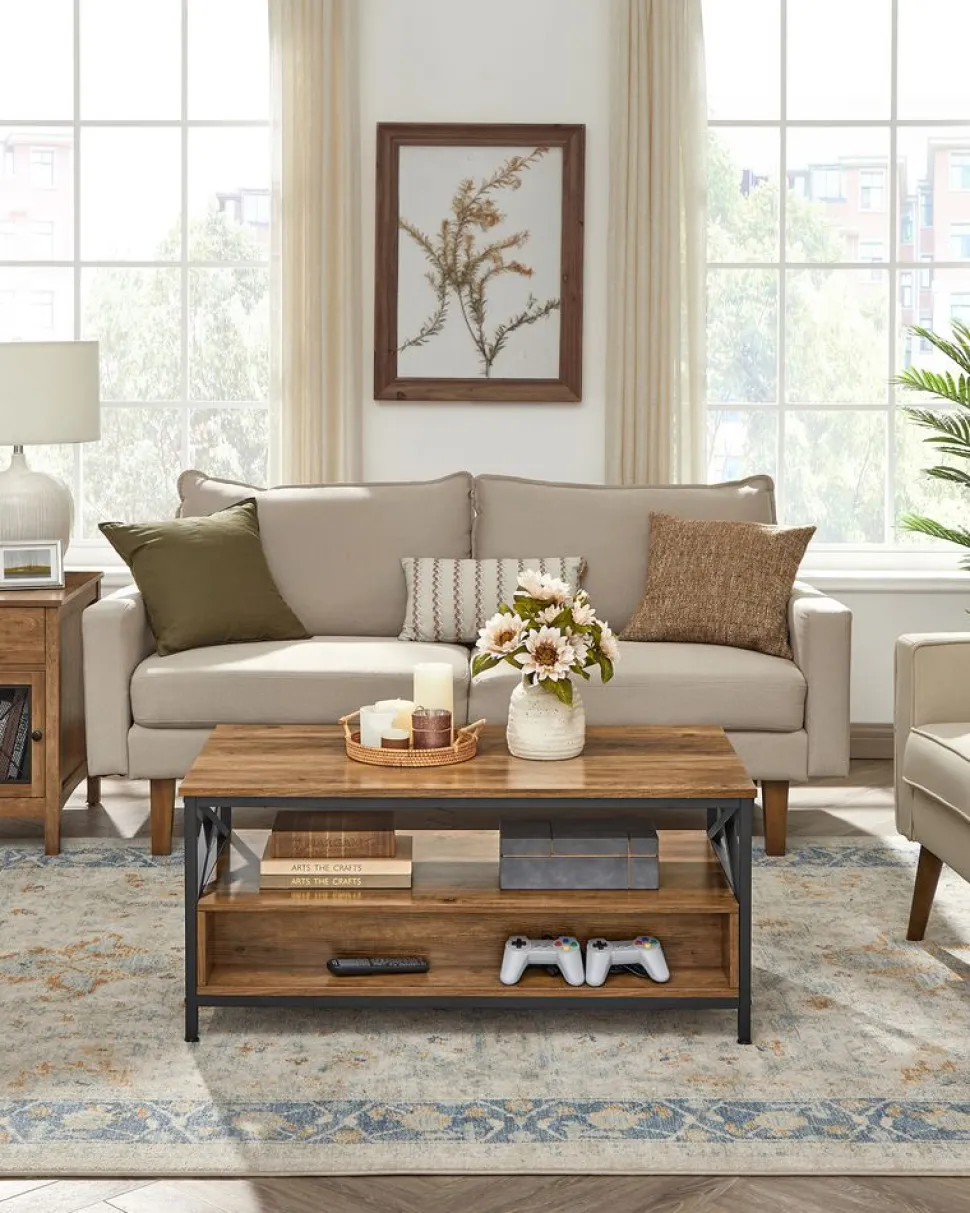 Outlet SONGMICS Étagère de toilettes Marron Rustique + Noir