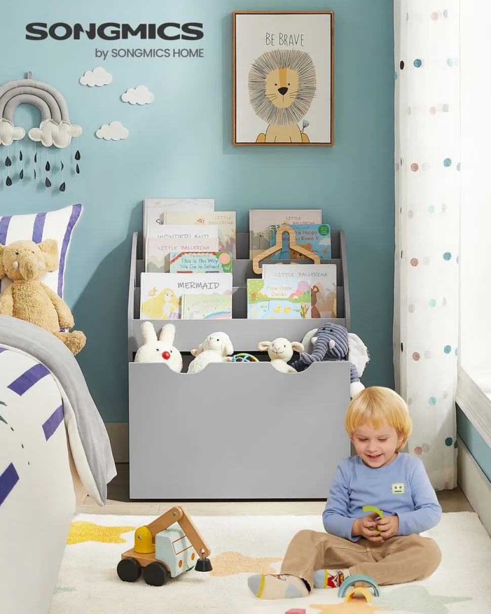 New SONGMICS Étagère en verre à 5 niveaux doré