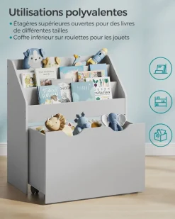 New SONGMICS Étagère en verre à 5 niveaux doré