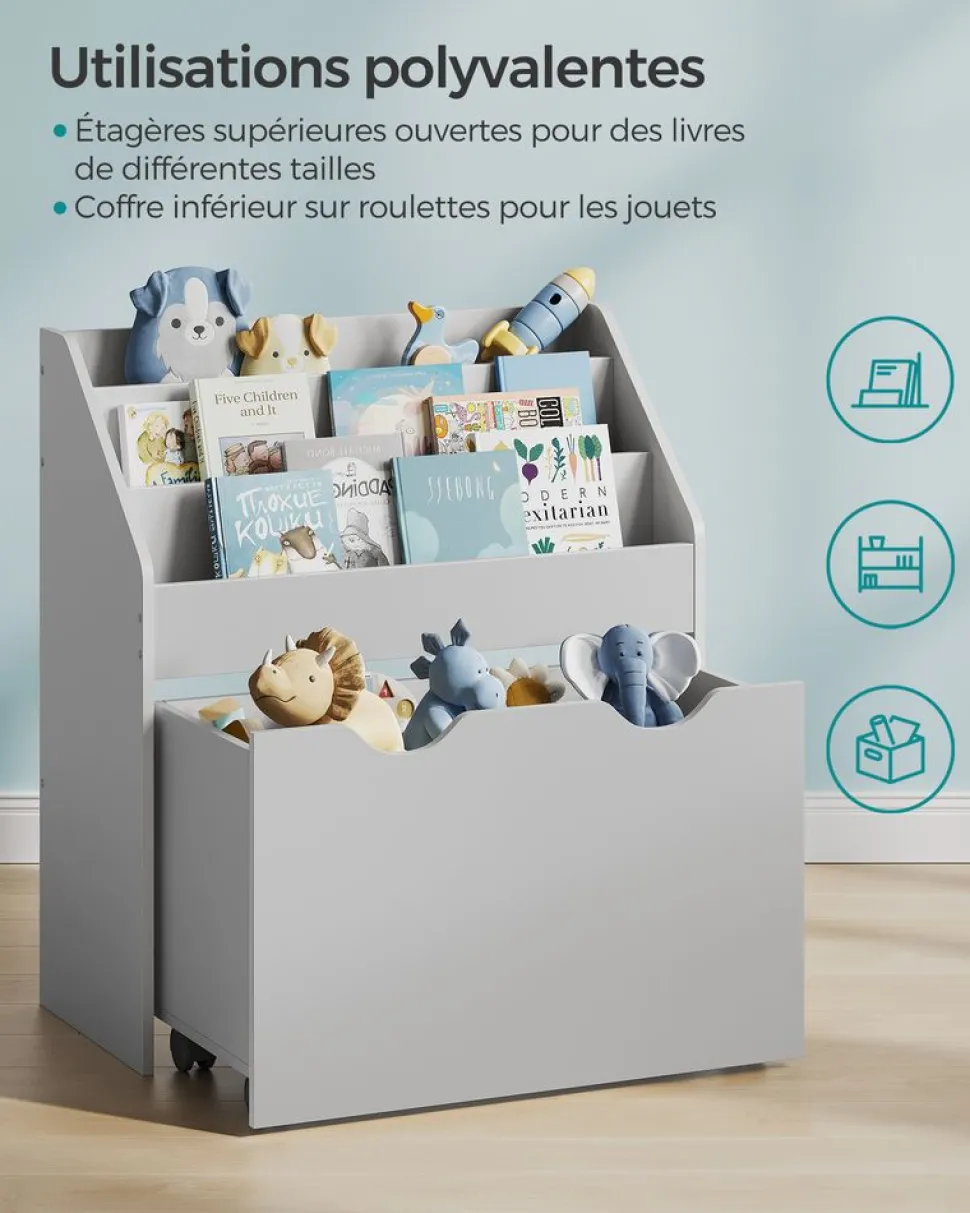 New SONGMICS Étagère en verre à 5 niveaux doré