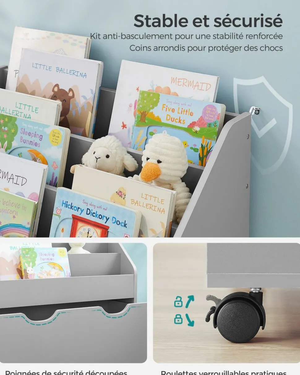 New SONGMICS Étagère en verre à 5 niveaux doré