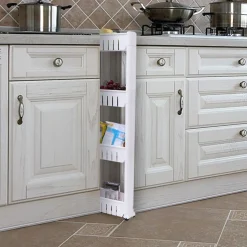 Store SONGMICS Étagère fine 4 niveaux Blanc