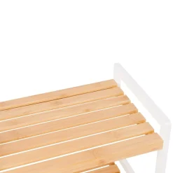 Fashion SONGMICS Étagère haute 7 niveaux bambou Blanc