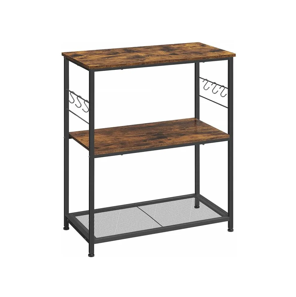 Shop SONGMICS Étagère micro-ondes industriel Brun Vintage Noir