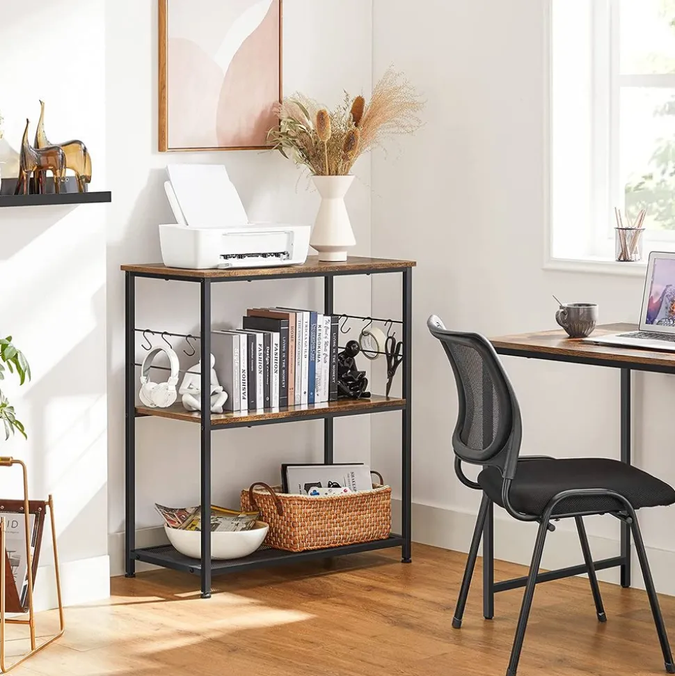 Shop SONGMICS Étagère micro-ondes industriel Brun Vintage Noir