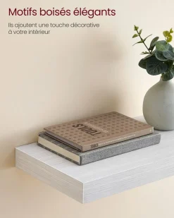 Sale SONGMICS Étagère murale Blanc érable
