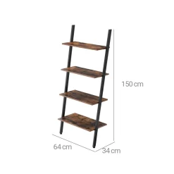 Discount SONGMICS Étagère murale échelle industriel Marron Rustique + Noir