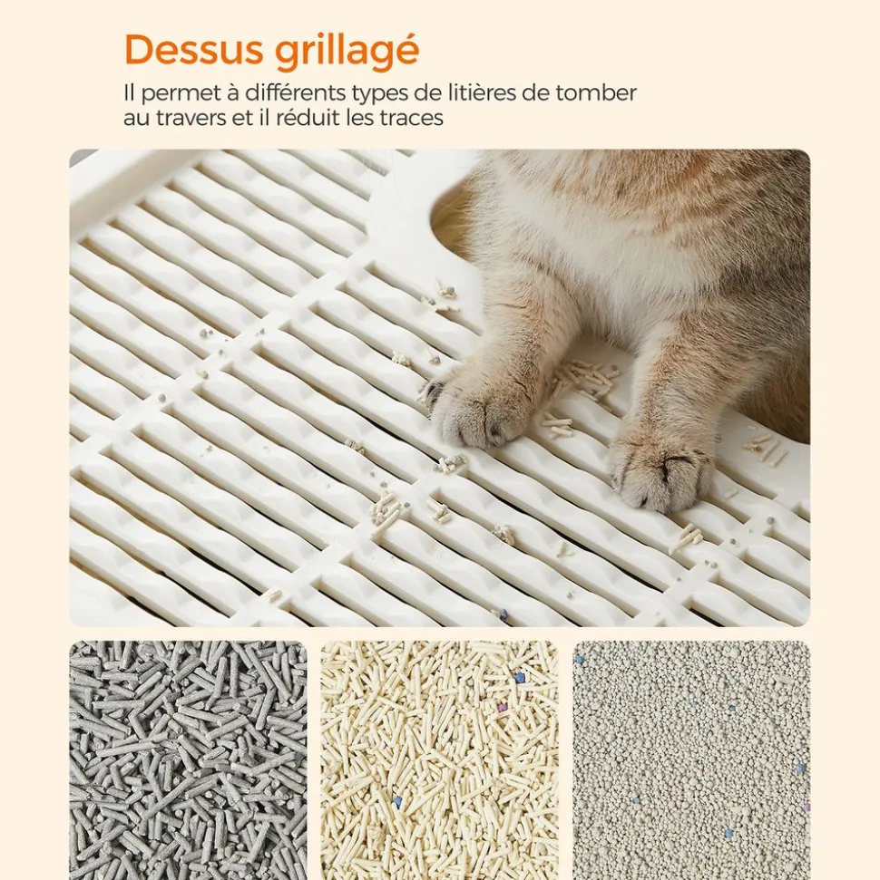 Sale SONGMICS Étagère murale pour chat avec tapis en tissu Marron Avoine + Marron Café